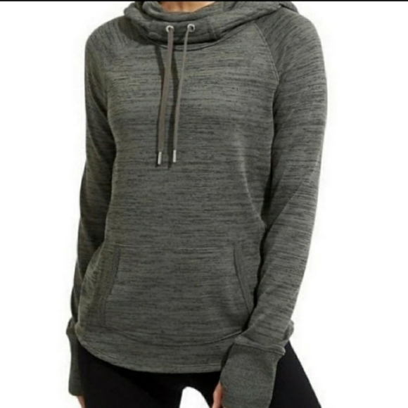 Athleta Techie Sweat Cowl Neck Hooded Sweatshirt Size Extra Extra Small - Picture 12 of 12